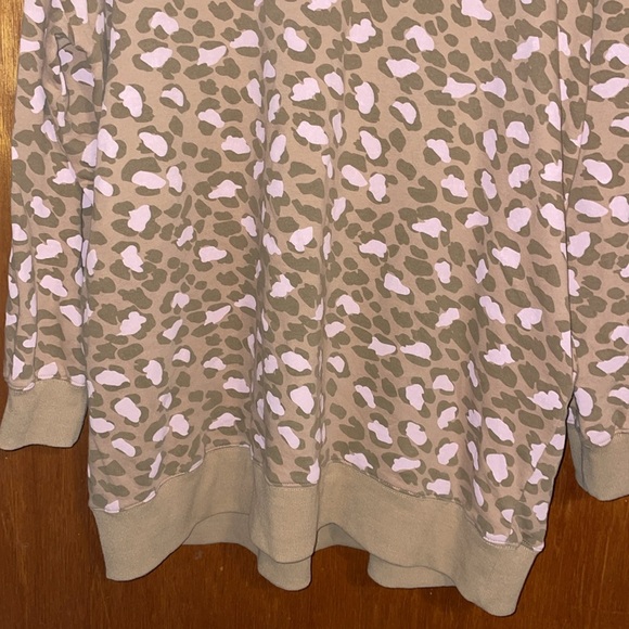 •EASEL•PARCHMENT LEOPARD PRINT CREWNECK KNIT LONG SLEEVE DRESS W/POCKETS LARGE - Picture 7 of 11
